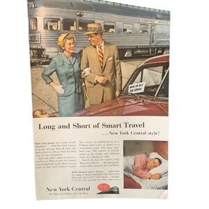 Vintage 1953 New York Central Smart Travel Ad Advertisement